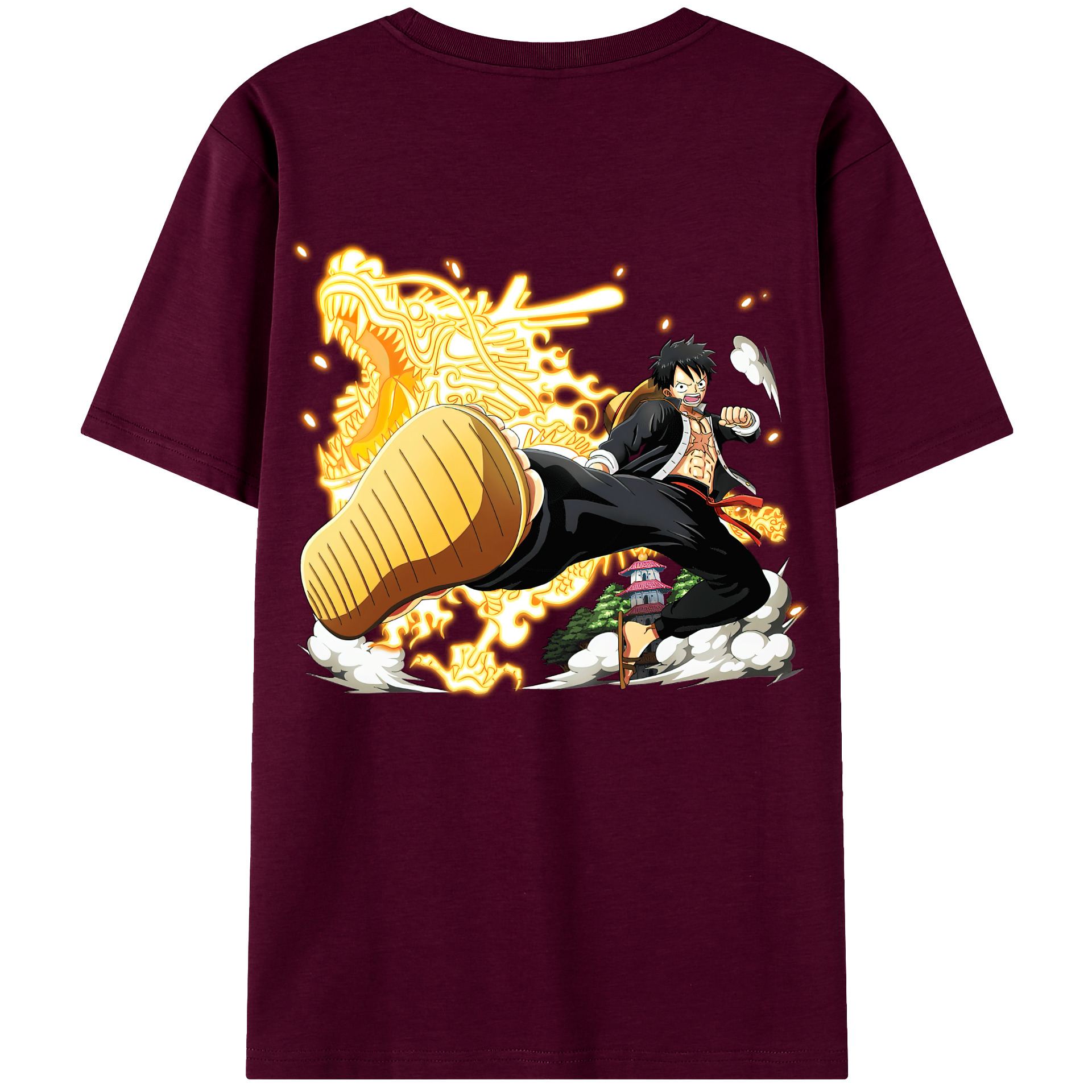 ワンピース モンキー・D・ルフィ ONE PIECE Monkey D. Luffy レディース半袖Tシャツ(バックプリント)